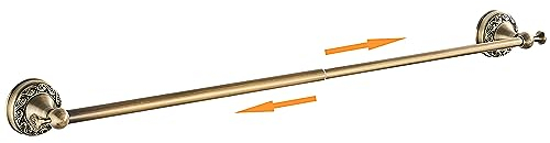 Handtuchstange aus antikem Bronze, Messing, verstellbar, 39,1 bis 70,5 cm, Badetuchstange für Badezimmer, Handtuchhalter, Wandmontage, Badezimmer-Hardware-Zubehör, Musterschnitz-Design