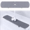 Kitchen Sink Splash Guard, 61x14.5cm Silicone Draining Mat Around Tap, Tidy Splash Faucet Guard & Draining Mat for Kitchen Bathroom Sink Countertop Protect(Grey)