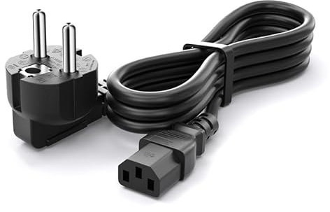 (1 Stück 1.8m) Tv Kabel 3 Polig, CYD Laptop Netzkabel 3 Polig 250V 10A Kompatible mit Philips Samsung LG HP Monitor Stromkabel TV netzkabel Samsung LG Stecker