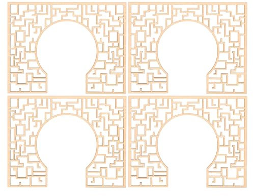 4pièces Paravent Miniature Bois Décoratif Style Chinois pour Modèles De Table De Sable Accessoires De Décoration pour Micro Paysage