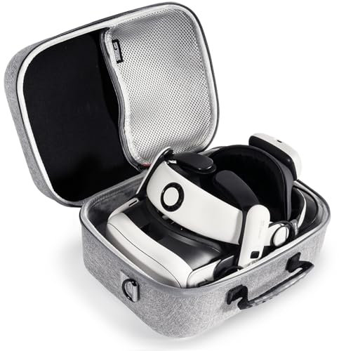 Carrying Case for Meta Quest 3, Travel Bag Compatible with BOBOVR S3 Pro Battery Head Strap, Controllers and Other Accessories, Hard Shell Case and Superior Protection for Oculus Quest 3 (Grey, XL)