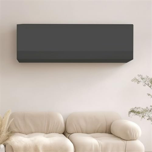 Treer Air Conditioner Cover Indoor, Wall-Mounted Elastic Conditioner Dustproof Units Split Indoor Wall-Mounted AC Covers All-Inclusive Washable (Black,75-95)