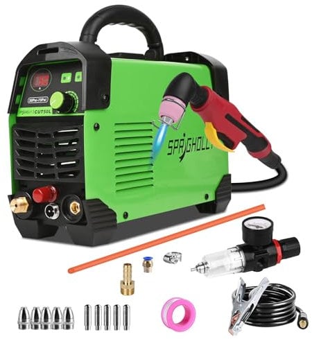 Macchina Taglio Plasma con Pilot Arc Non-Touch da 50 Amp e 240V, con un Max Cut di 16 mm, un Clear Cut di 12 mm, display digitale e aggiornamento CUT50L