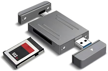 Typ C USB -Kartenleser, 10Gbit / S -Kartenadapter mit Typ C USB, Tragbare Aluminium -Kamera -Speicherkartenleser, Plug -and -Play, Support -Siege, OS X, Linux