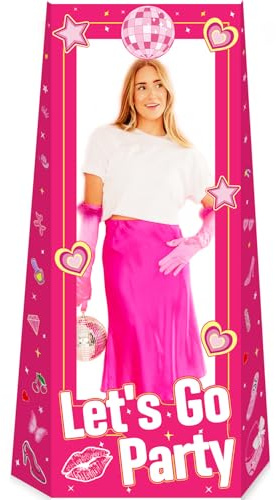 Bambola di cartone a grandezza naturale alta 1,5 m rosa caldo stand -in cabina fotografica per ragazze festa di compleanno servizio fotografico bambola principessa decorazioni per feste a tema ragazza