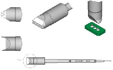 JBC Lötspitze Serie C470, Sondertypen, C470043/10 x 2,5 mm, Meißelförmig mit Nut C470043 (Lötkartusche)