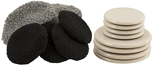 SuperSliders Wiederverwendbare Bezüge zum Möbelschieben, harte Oberflächen & Teppichboden (4 Stück) – 12,7 cm, rund, 4703295Z