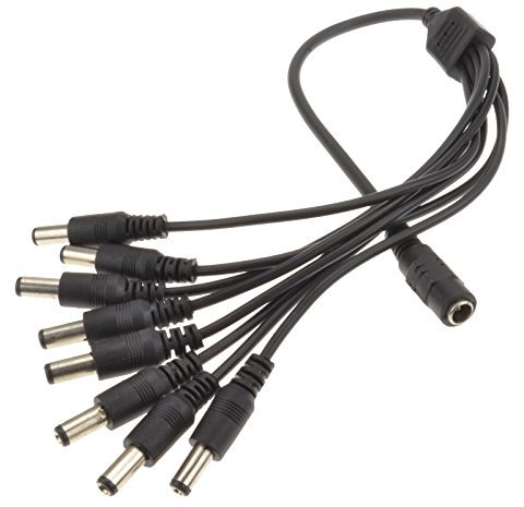 kenable DC Power Splitter 8 way Adapter 2.1mm CCTV 12V PSU to 8 Camera Cable [8 Way]