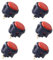Sanwa 6pcs OBSF-30 Original Push Button 30mm - For Arcade Jamma Video Game & Arcade Joystick Game Console (Black & Red) S@NWA