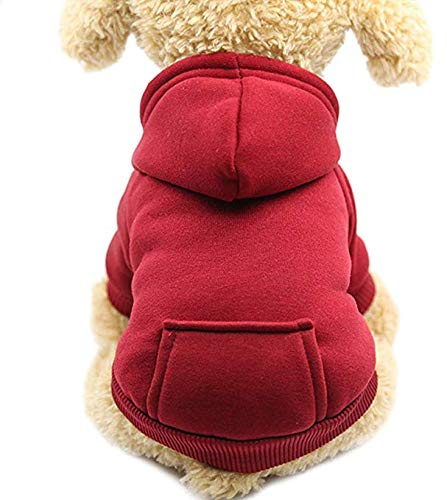 Idepet Hunde-Kapuzenpullover, Baumwolle Hundemantel Warme Jacke für Kleine Mittelgroße Hundewelpen Teddy Chihuahua