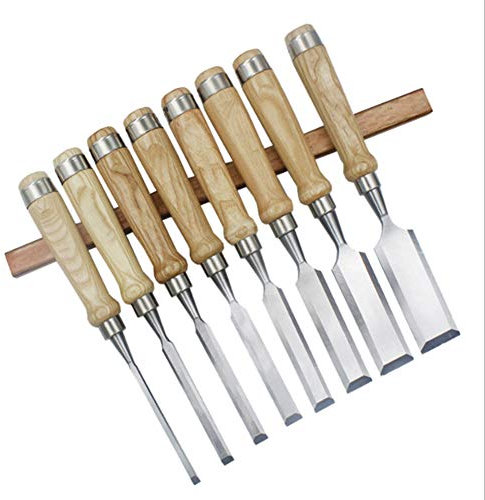 Carbon Steel Carving Firmer Gouge Wood Chisel Set DIY Woodworking Handle Carpentry Tools Pack of 8 pcs
