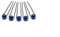 5 x Perlen Haarnadeln - Brauthaarschmuck, Haarschmuck, Perlenhaarnadel | 5PS-Blau