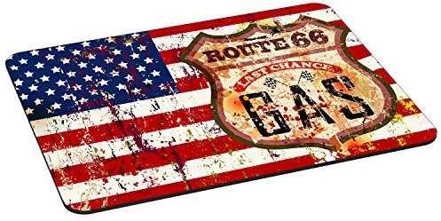 PEDEA Gaming and Office Mouse Mat - 350 x 280 mm - with Stitched Edges and Non-Slip Bottom, Stars & Stripes