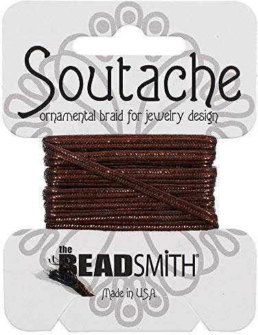 Rayon Soutache 3 mm Kordel - Zierfaden für Schmuck-Design - mehrere Farben Bronze Metallic