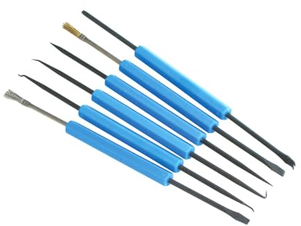 WITTKOWARE Platinen-Reinigungsbesteck, 6-teilig (Bürste, Kratzer, Messer, Haken, Gabel, Dorn)