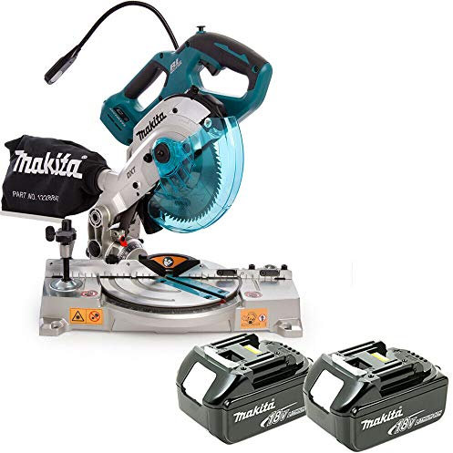 Makita DLS600 18V LXT Cordless Brushless Mitre Saw 165mm with 2 x 5Ah Batteries
