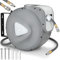 TRESKO® 15m Druckluftschlauch Aufroller automatisch 1/4 Anschluss | Schlauchtrommel Wandschlauchhalter Schlauchaufroller Druckluftschlauch-trommel Grau