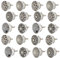 Knober 20 Stück | MIXSET | Möbelkopf | Serie Dec filgran verziert | abriebfest | Montur aus Edestahl | Möbelknöpfe 40mm Knauf | Türgriff Gewinde metrisch M3 | schwarz-weiß | SET