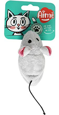 Aimé | Jouet Interactif pour Chat Intérieur | Peluche 2 en 1 Réversible en Forme de Souris ou d'Oiseau