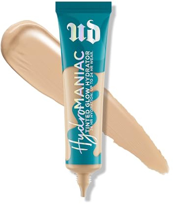 Urban Decay Hydromaniac Dewy Foundation (20 Fair Neutral), Hydrating Tinted Moisturizer for Dry Skin, Buildable Medium Coverage, Non-comedogenic, Vegan, Cruelty-free - 1.1 fl oz