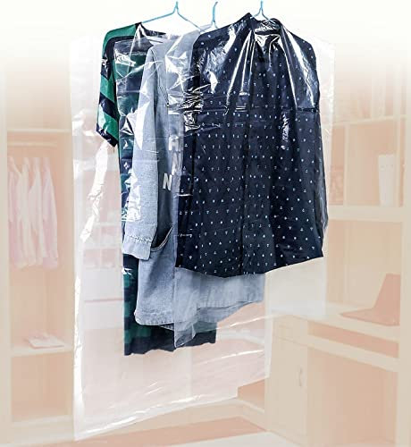 20er Set Kleiderschutzhülle Transparent | Mantelschutz | Kleiderfolie in 4 Größen [ 60x90cm, 60x100cm, 60x120cm, 60x130cm] - 5 Stück je Größe | Kleidersack | Bekleidungsschutzhüllen | Kleiderhülle