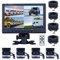 CAMECHO Fahrzeug Backup Kamera – 22,9 cm 4 Geteilte Monitor Vorderseite View, Kamera 18 IR-Nachtsicht Wasserdicht Auto Kamera mit 2 x 33 ft und 2 x 20 Kabel für Wohnmobil-, Anhänger, Bus, LKW