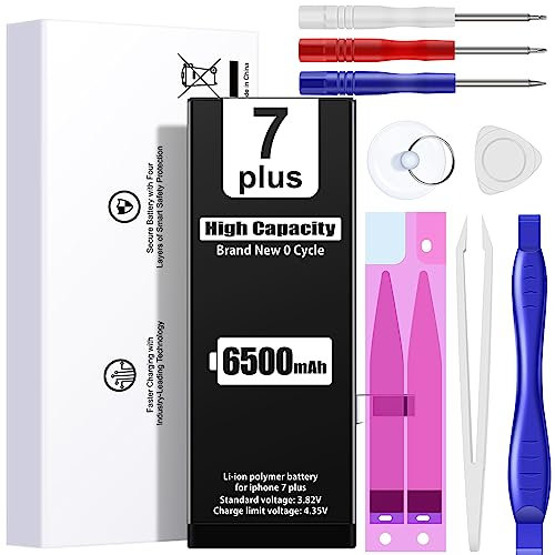 ZMNT 6500mAh Akku für iPhone 7plus, Ersatz der verbesserten Kapazität Lithium-ION Interner Akku für iPhone 7 Plus mit Komplettwerkzeugen, Klebeband