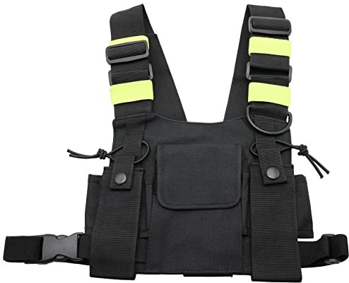 GoodQbuy Universal radio harness chest Rig Bag Pocket Pack Holster Vest for Motorola Midland Two Way Radio (Rescue Essentials) (Bright Green)