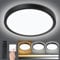 Smanu Dimmable LED Ceiling Light,Remote Control 18W 1500LM,3000K-6000K, IP54 Waterproof,2.5cm Ultra Thin Round LED Flush Mount Ceiling Light for Bedroom Bathroom Kitchen Hallway Office,Ø22CM, Black