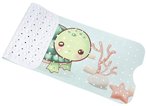 ONVAYA® Badewannen-Antirutschmatte für Kinder | Schildkrötenmotiv | Schimmelresistent und waschmaschinenfest | Hautverträglich und für Kinder unbedenklich | Badewannenmatte