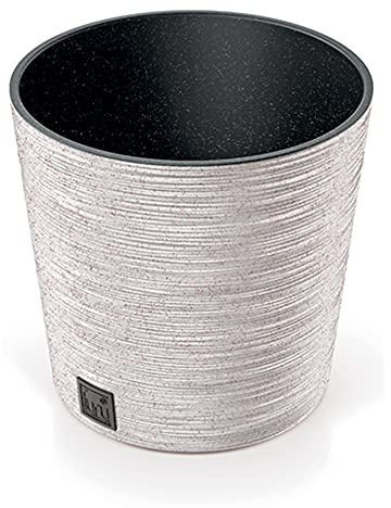 Weißer Pflanzkübel mit Behälter, Kollektion FURU, 25 x 25 x 22,4 cm, Fassungsvermögen 7,5 L.