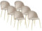 Vente-unique - Lot de 6 chaises - Velours et Acier Inoxydable doré - Beige - Melbourne - Salle à Manger