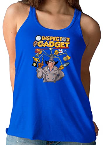 Camisetas EGB Camiseta Tirantes Nadadora Inspector Gadget Ochenteras 80´s Retro Comic (Azul, XL)