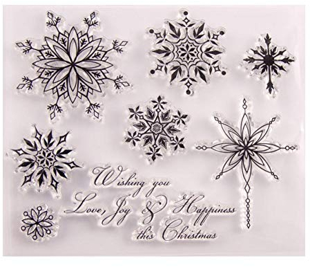 Fopytu Transparente Briefmarken Schneeflocken Weihnachtsflecken Klarstempel Stempel Silikon Scrapbooking Für Kartenherstellung Album Craft Decor
