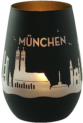 Goodtimes Windlicht München Skyline (Schwarz & Gold)
