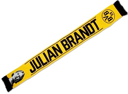 Borussia Dortmund BVB Schal Julian Brandt - 140x17cm - schwarzgelb - Fanartikel