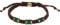 Fossil Herren-Edelstahl-Perlenarmband mit Schieberverschluss, Braun und grün