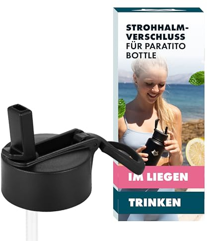 Paratito® Strohhalm Trinkaufsatz für bequemes Trinken beim Laufen oder Liegen