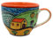 Gall&Zick Kaffeetasse handbemalt, Keramik bunt Landschaftsdesign, 350ml Set/2