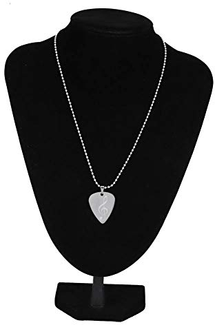 Gitarren Pick Halskette, E-Gitarre Bass Plektron Anhänger Kette, Metall Plektrum Halsketten Klassische Hip Hop Rapper Musikliebhaber Accessoire für Akustik, E-Bass(Typ E)