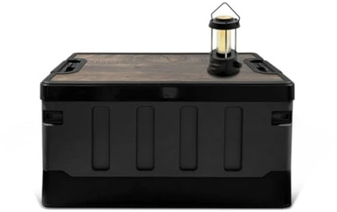 WaLdor Multi-Functional Camping Box with Lid, 66L Outdoor Camping Picnic Storage Box, Picnic Table Storage Bin for Camping Gear, Trunk Organizer