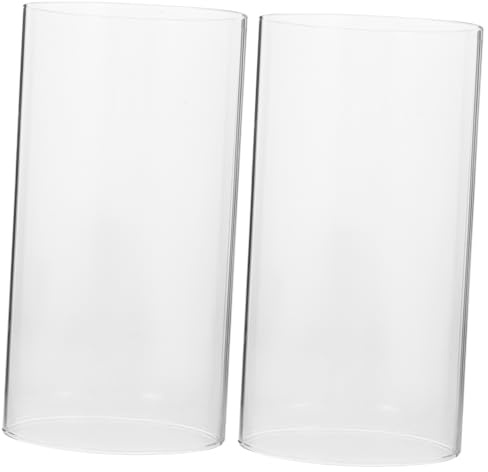 Cabilock 2pcs Hurricane Glass Candle Holder Cover, High Borosilicate Glass Candle Shade for Party and Restaurant, Decorative Home Accessory