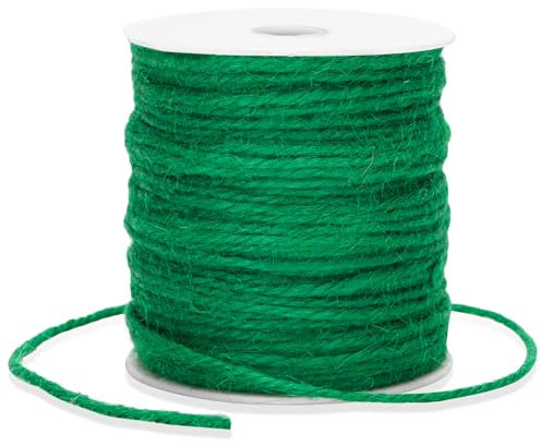 G2PLUS 3MM Jute Twine, 100M Green String for Art, Crafts, and Gardening Use