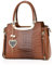 NICOLE & DORIS Mode Handtaschen Damen Schultertaschen Elegant Henkeltasche PU Leder Umhängetasche Crossbody Bag Krokodil Handtasche mit Anhänger Braun