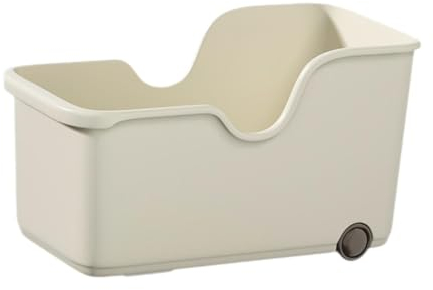 Gralara Storage Container Bin Box for Kitchen Organization with Wheels Storage Bin Boxes for Home Office under Sink Cabinet Shelf, L