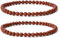 Landorilo 2 Stück Naturstein Facettiertes Perlen Stretch Armband (4mm) für Damen Herren, Yoga Heilstein Armbänder, Freundschaftsarmband, Paar-Armband, Ersatzperlen Inklusive(2F Jaspis Rot)