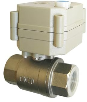 Motorisierte Ventile 2-Wege-Motorventil aus Edelstahl, 3/4 Zoll, mit vollem Durchgang, mit manueller Übersteuerung, AC/DC9-24V, 3 Drähte, An/Aus, 5 Sek., Metallgetriebe, max. 1,0 MPa(BSP,ACDC9V-24V_CR