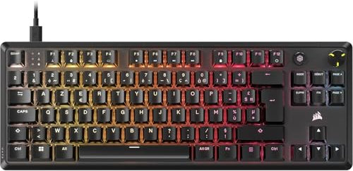 CORSAIR K70 CORE TKL RGB Clavier de Jeu Mécanique Sans Clé – Interrupteurs Linéaires CORSAIR MLX Red v2 Pré-Lubrifiés – SOCD – Capuchons de Clé en ABS – Amortissement du Son – AZERTY FR – Noir