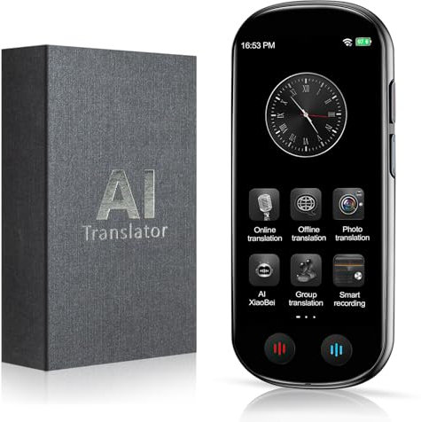 Übersetzer mit Sprachausgabe, 4.1-Zoll Touchscreen AI Translator, Zwei-Wege-Echtzeit-Sprachübersetzung, von 138 Sprachen, Offline&Aufnahme&Fotoübersetzung für Travel Business Learning