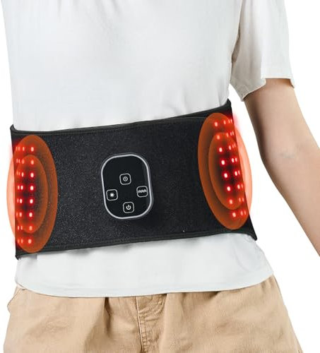 VEVOR Rotlichttherapiegürtel für die Taille, 660 nm & 850 nm Rotlichttherapiepad mit Timer, 112 LEDs, 3-stufige Vibration & 3 Intensitäten, zur Schmerzlinderung an Schultern & Knien